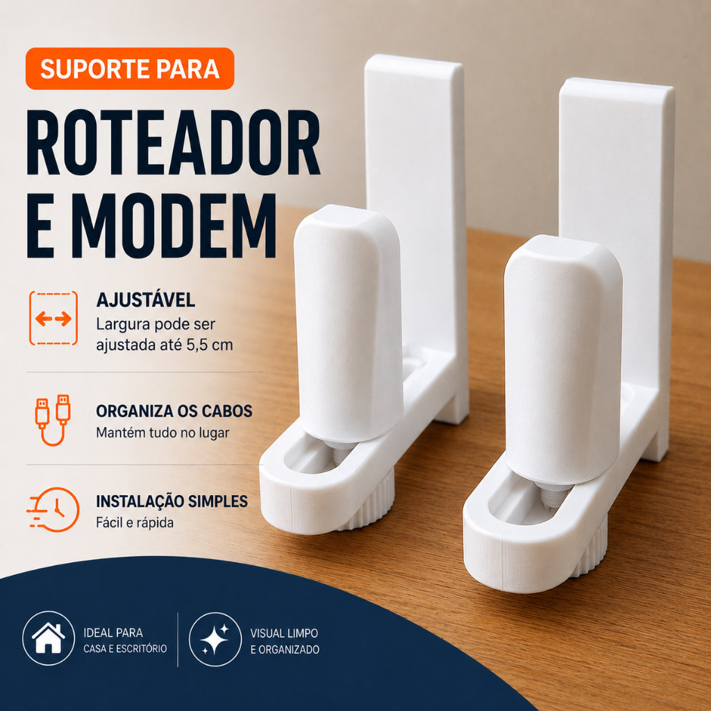 Suporte Para Roteador e Modem de Parede Universal 