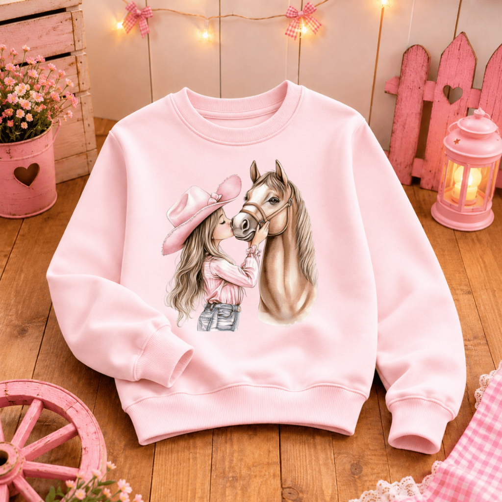 Moletom Infantil Inverno Boiadeira Country Cavalo 