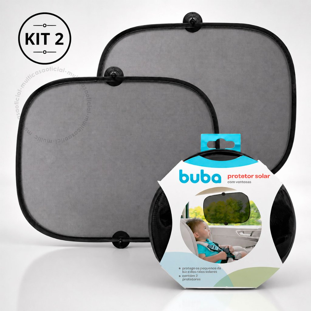 Kit Com 2 Protetor Solar blackout Buba Com Ventosa