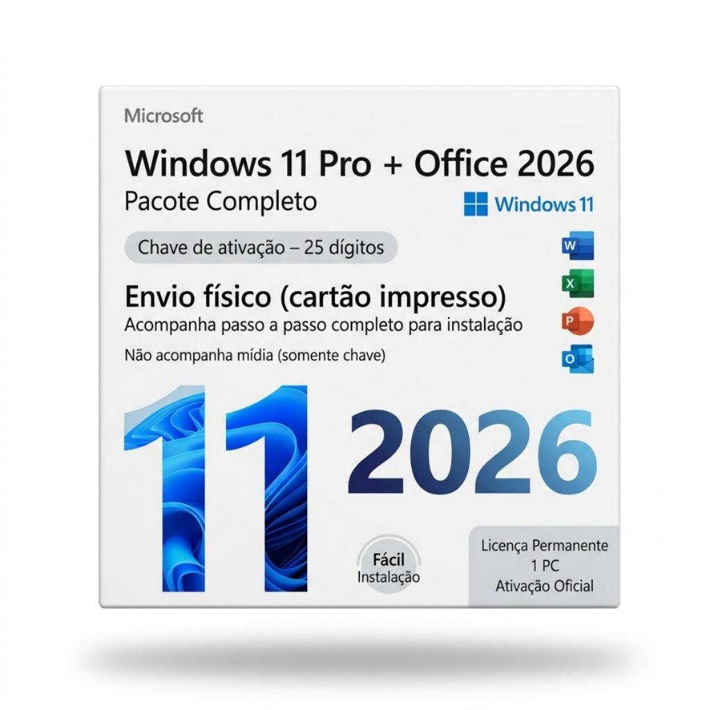 Windows 11 Pro + Office 2026 Pro |1PC Licença Per