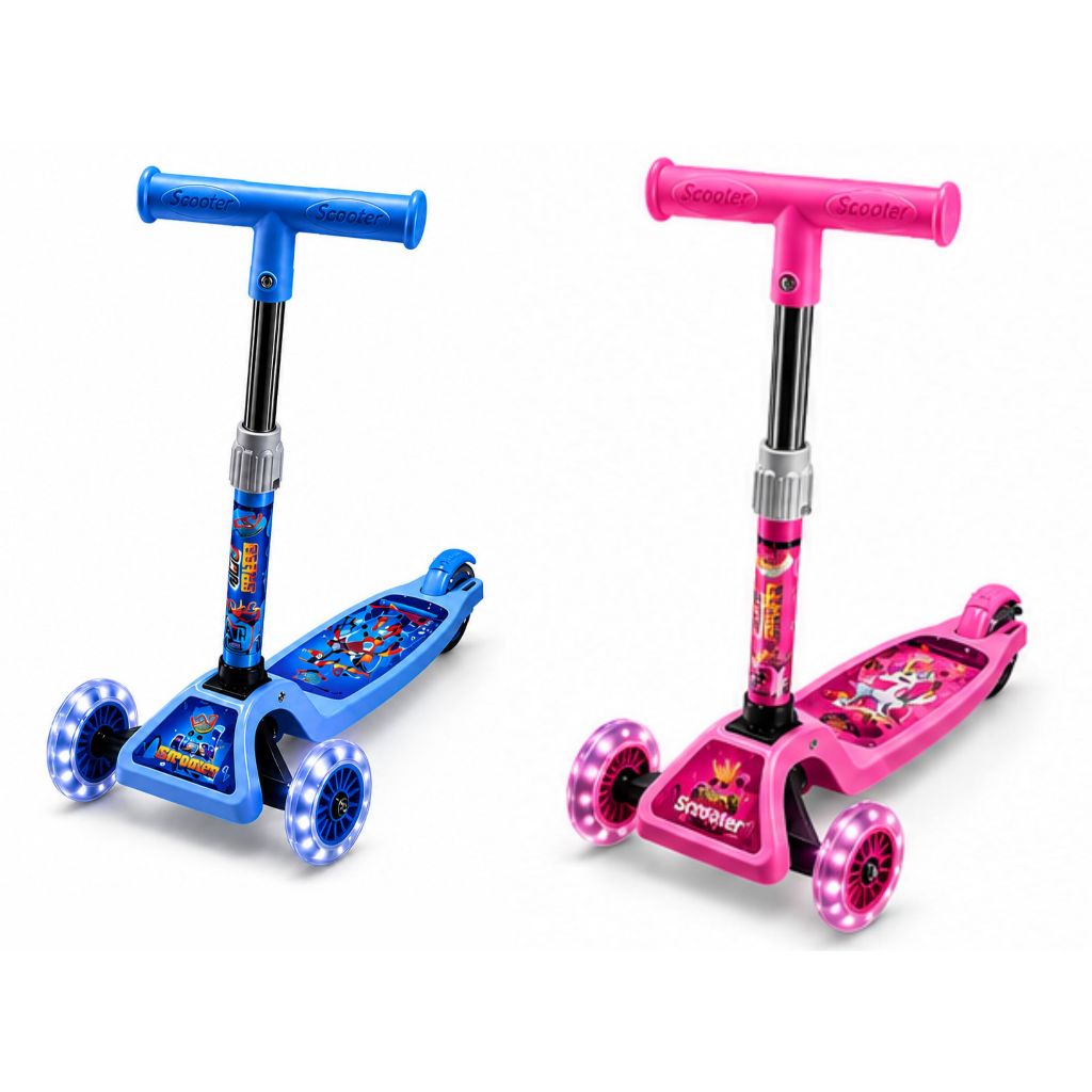 PATINETE INFANTIL 3 RODAS COM LED DIVERSÃO E SEG