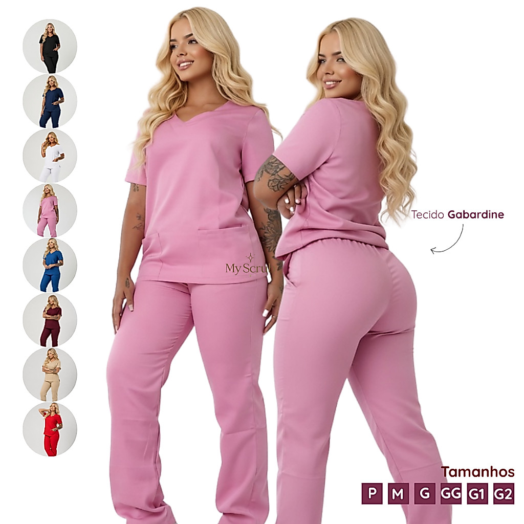 Conjunto scrub feminino pijama cirurgico enfermeir