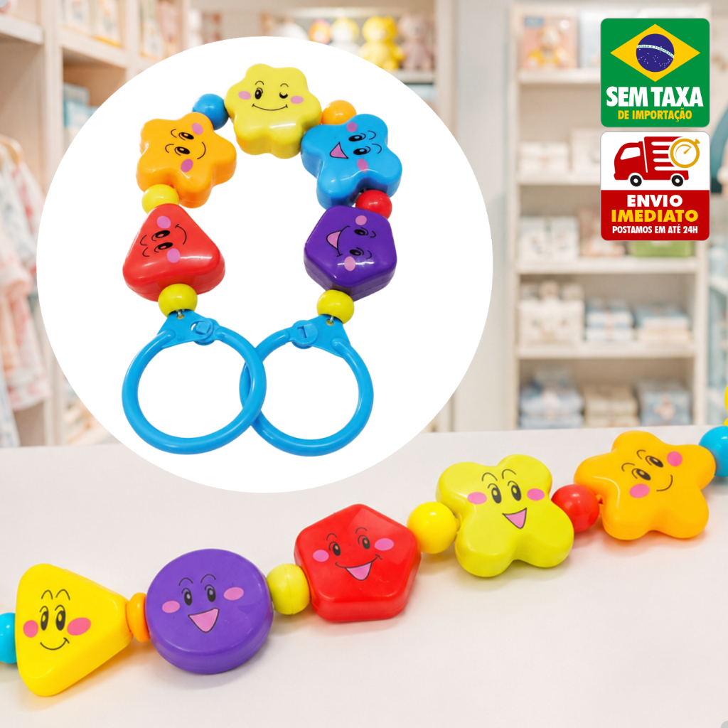 Móbile Colorido para Carrinho de Bebê Berço e B