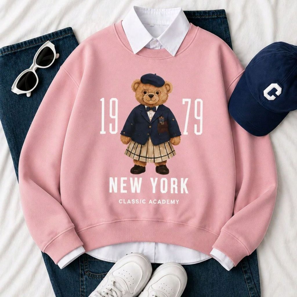 Moletom Feminino Estilo Gola Redonda com Estampa V