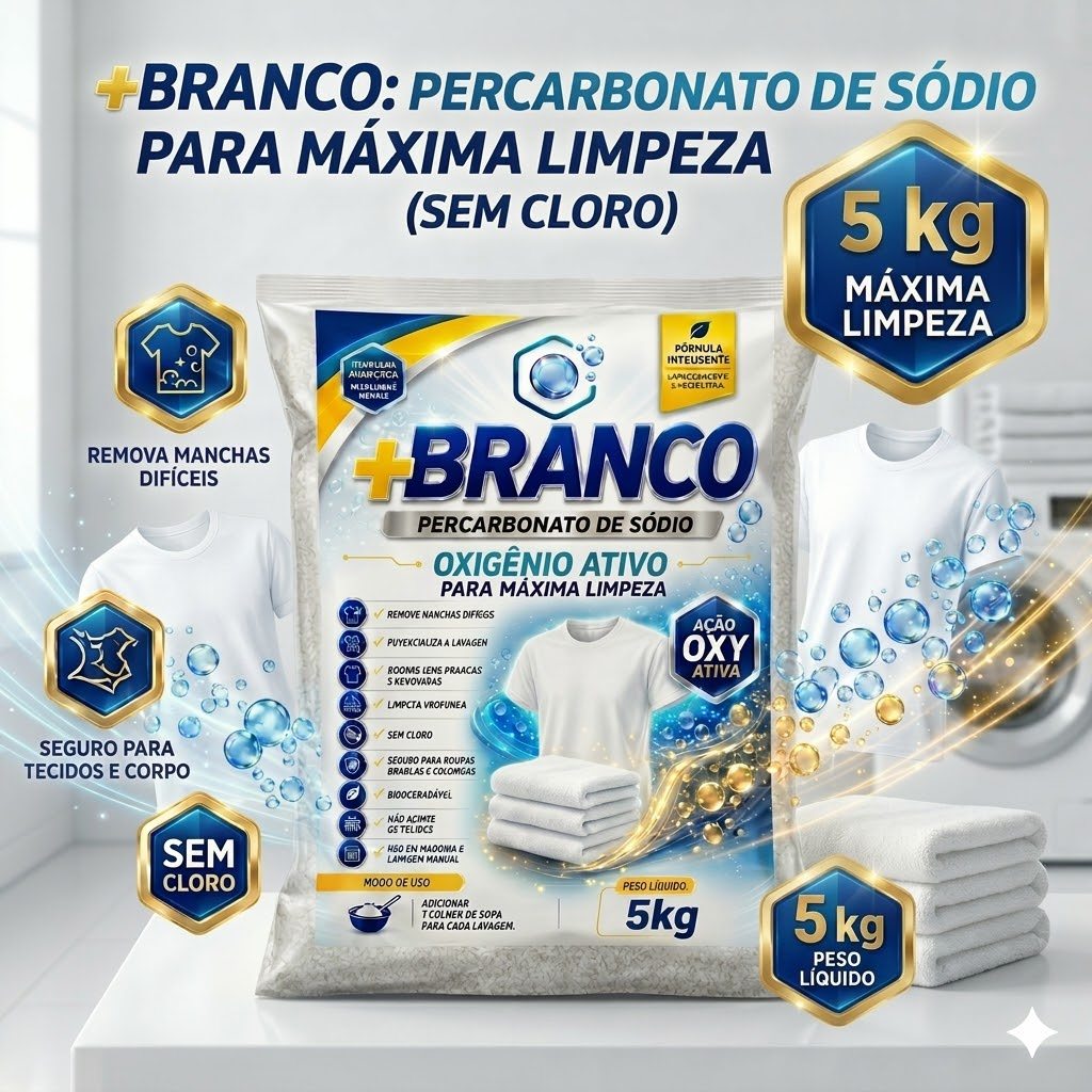5KG Percarbonato De Sódio 100% Puro Roupas Branca