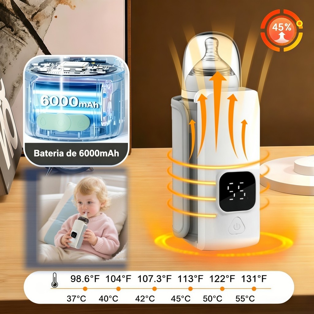 Aquecedor Sem Fio Regulável para Mamadeiras, Mant