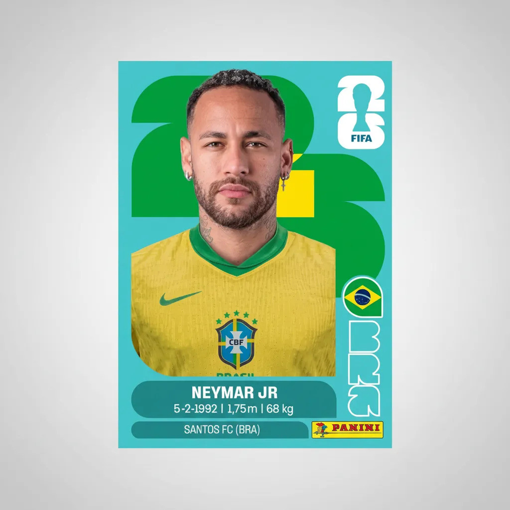 Figurinha Neymar Jr Copa Do Mundo 2026 2 Unidades