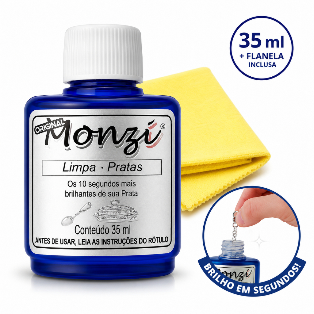 Monzi 35 Ml Limpa Prata 1 Flanela Magica Original 