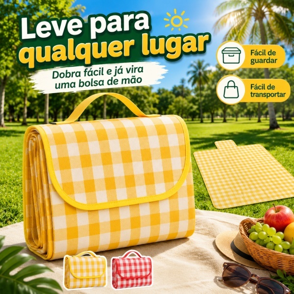 Tapete de Piquenique Dobrável Impermeável 200x20