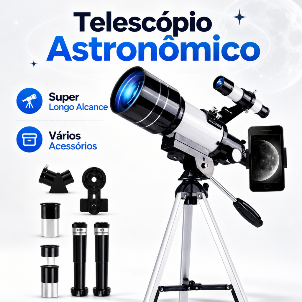 Telescopio astronomico profissional Tripé Ajustá