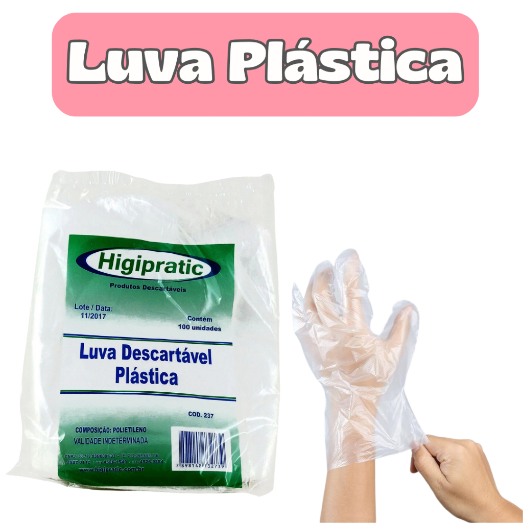 Luva Descartável Transparente 1000 Un | Higiene C