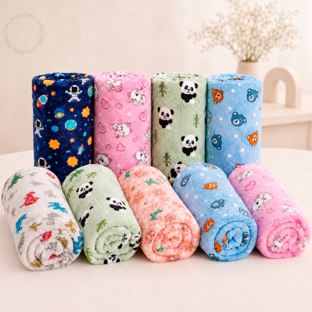 Kit Manta 100cm x 80cm Bebê Infantil Super Macio 