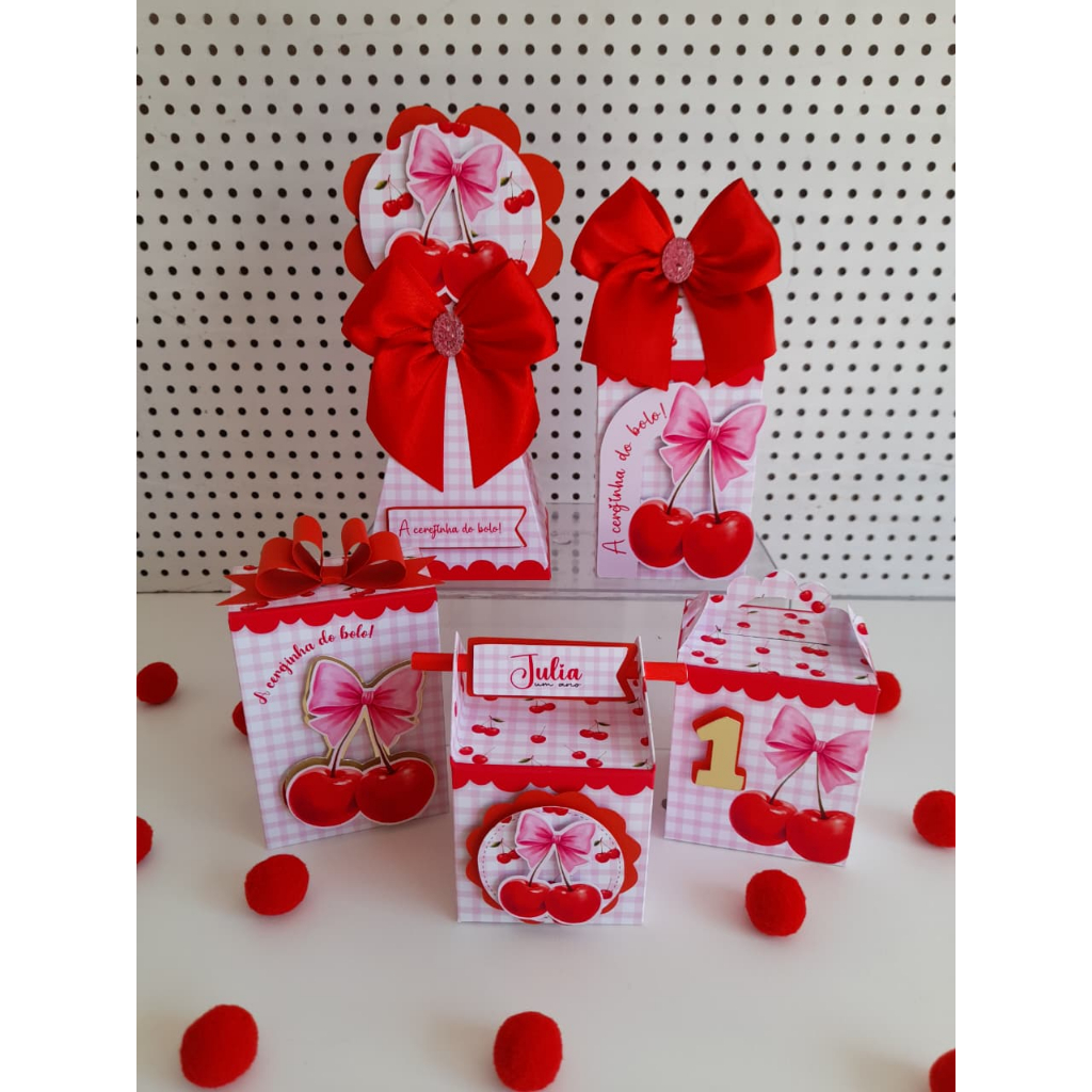 KIT PERSONALIZADO CEREJINHA/LEMBRANCINHA CEREJA/FE