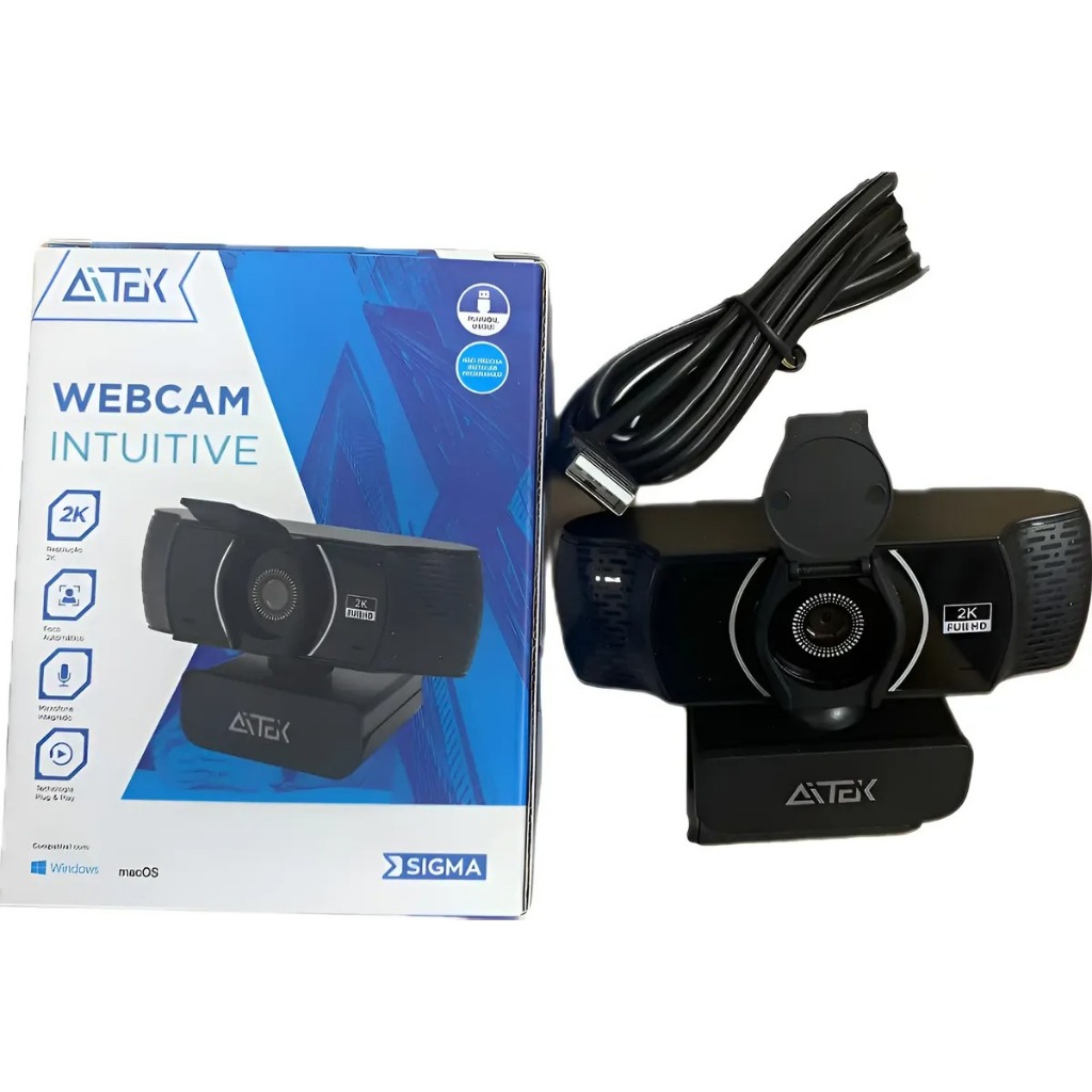 Webcams Intuitivas W640a Resolução 2k Foco Autom