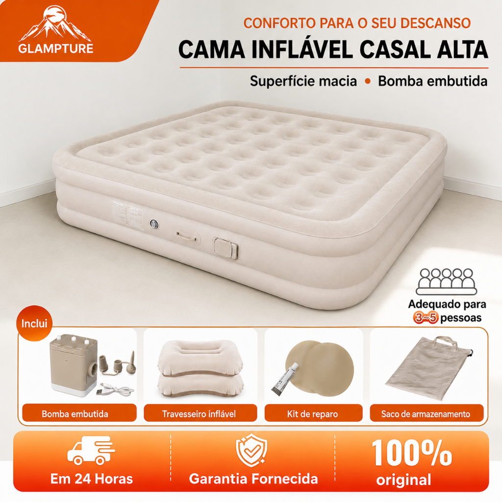 Glampture Colchão Inflável Automático Solteiro/