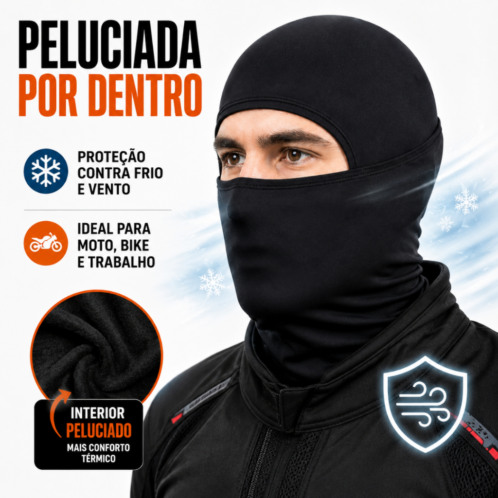 Balaclava Térmica Peluciada Moto Touca Ninja Segu