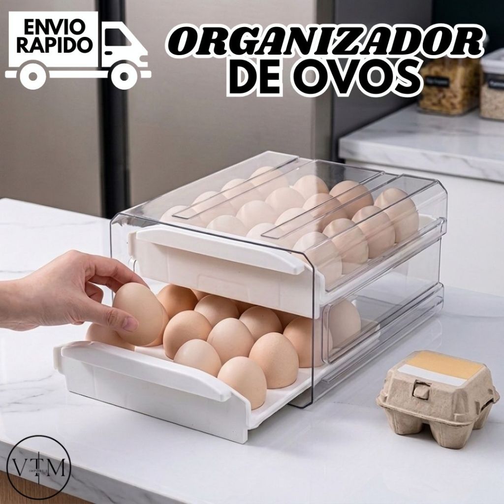 Organizador de Ovos Premium Para Geladeira Armazen