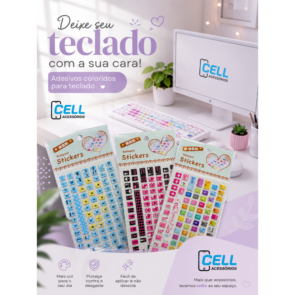 Adesivo para Teclado Colorido Decorativo | Persona
