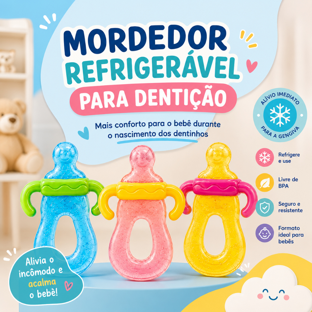 Mordedor Mamadeira Bebê Refrigerável Com Água M