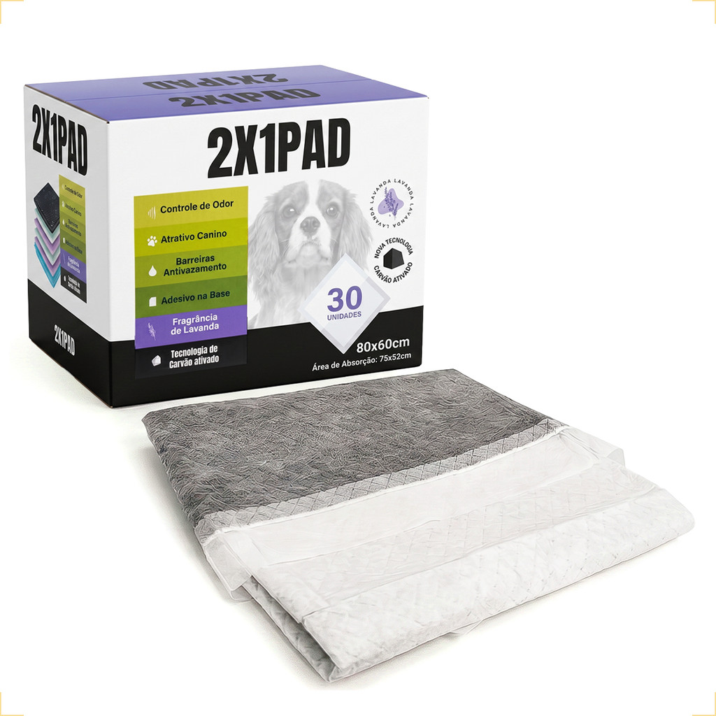 Tapete Higiênico Pet 80×60 Lavanda Carvão A