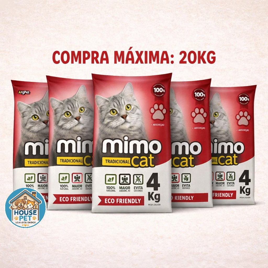 MimoCat Tradicional 20kg  Areia Sanitária para Ga