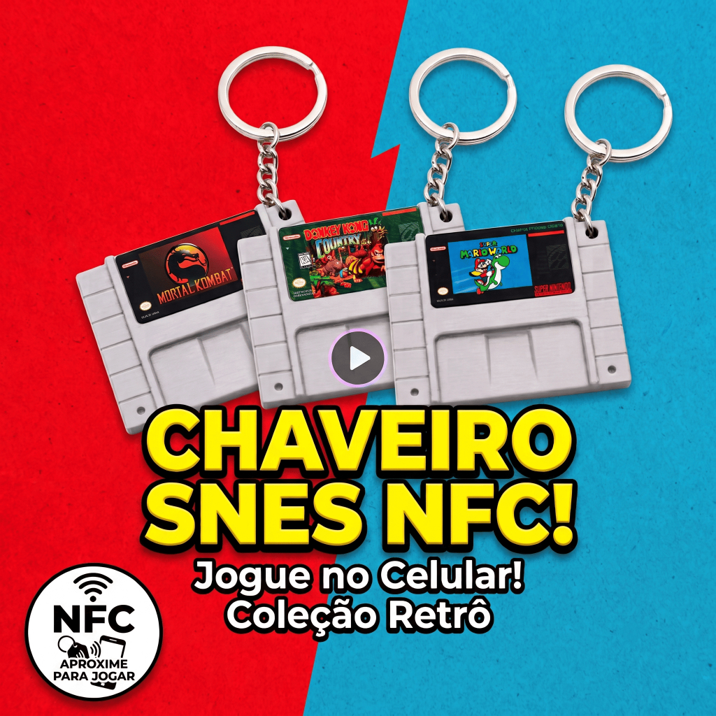 Chaveiro Super Nintendo NFC | Jogue no Celular Sem