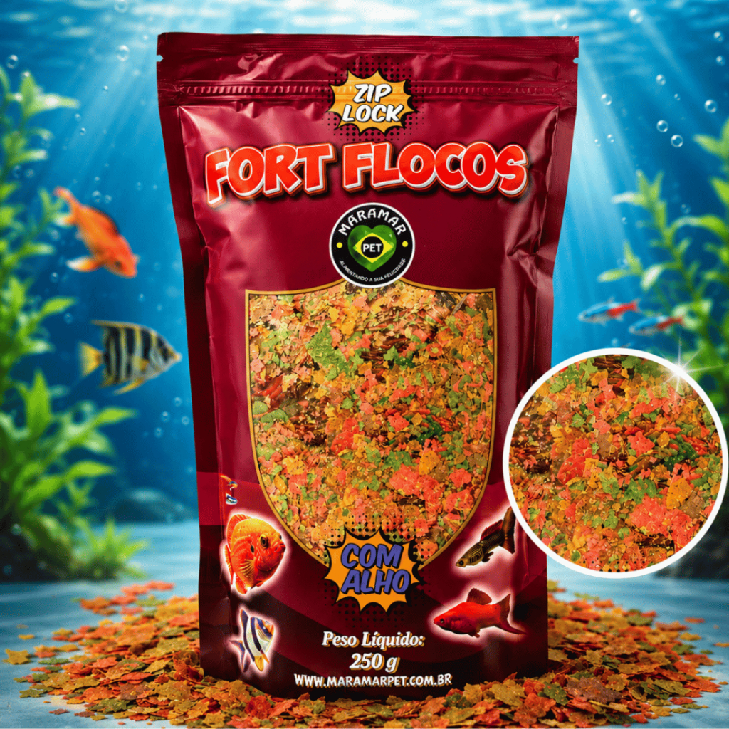 Ração Para Peixe Fort Flocos 250g Maramar Alimen