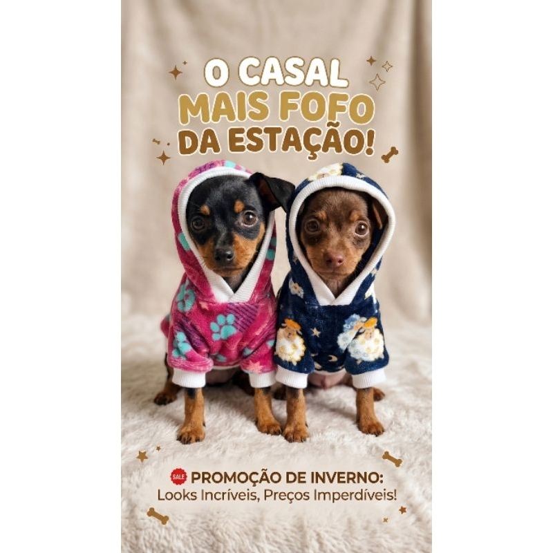 Blusinha de Frio para Cachorro Pincher adulto ate 