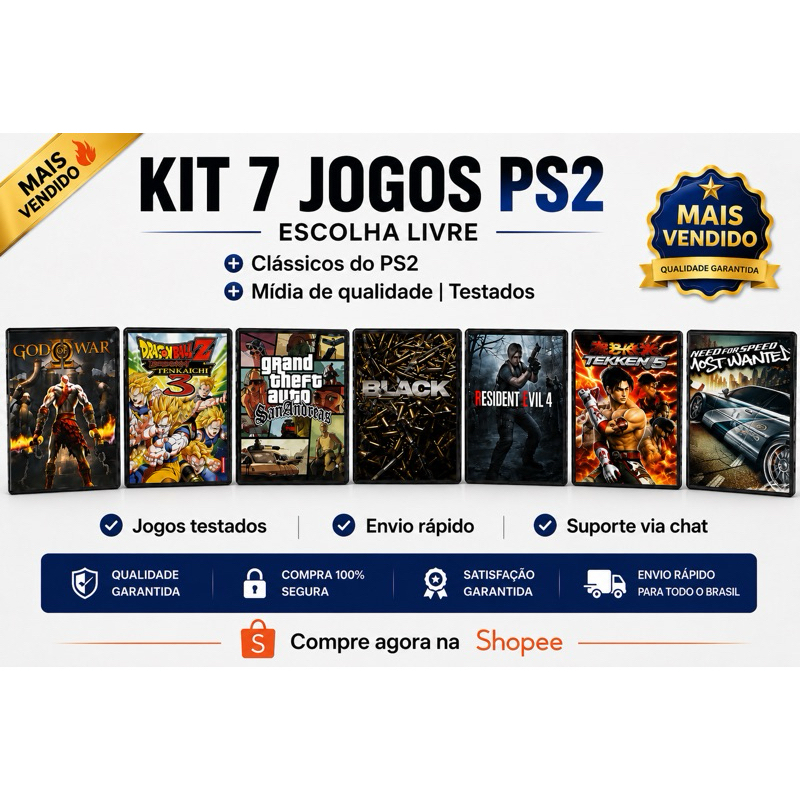 7 jogos ps2 a sua escolha informe no chat