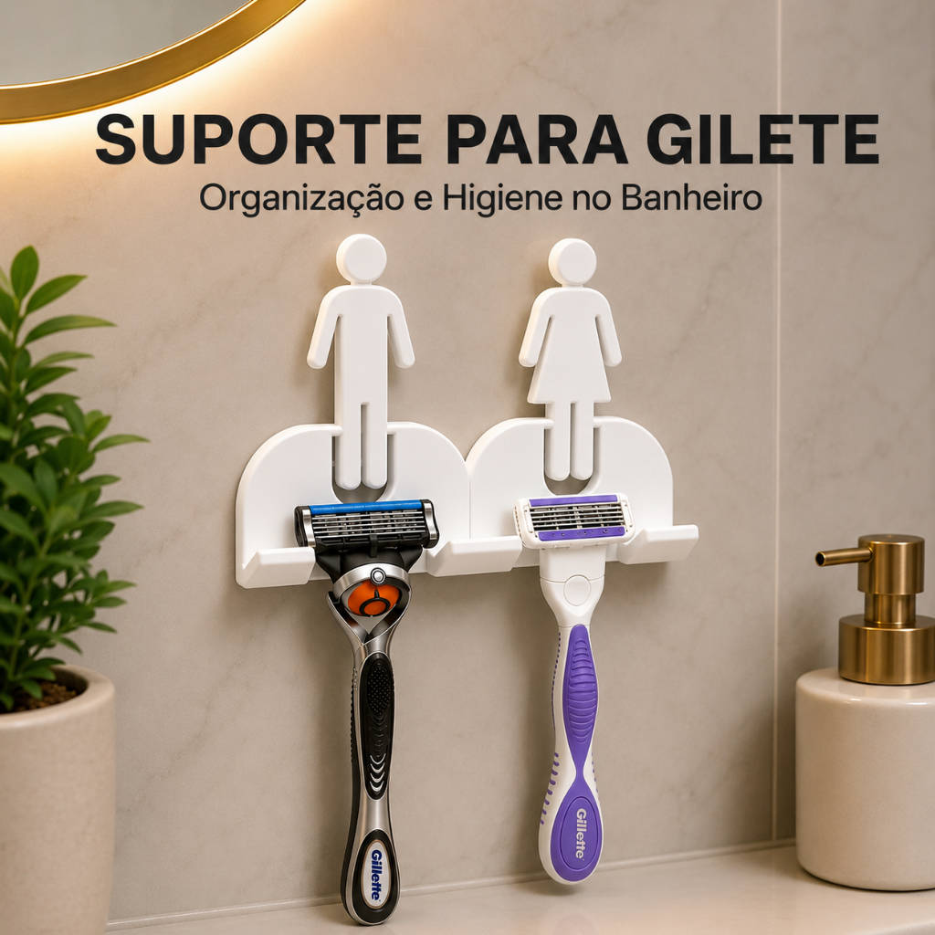 Suporte Para Gilete Barbeador Com Fita 3M Organiza