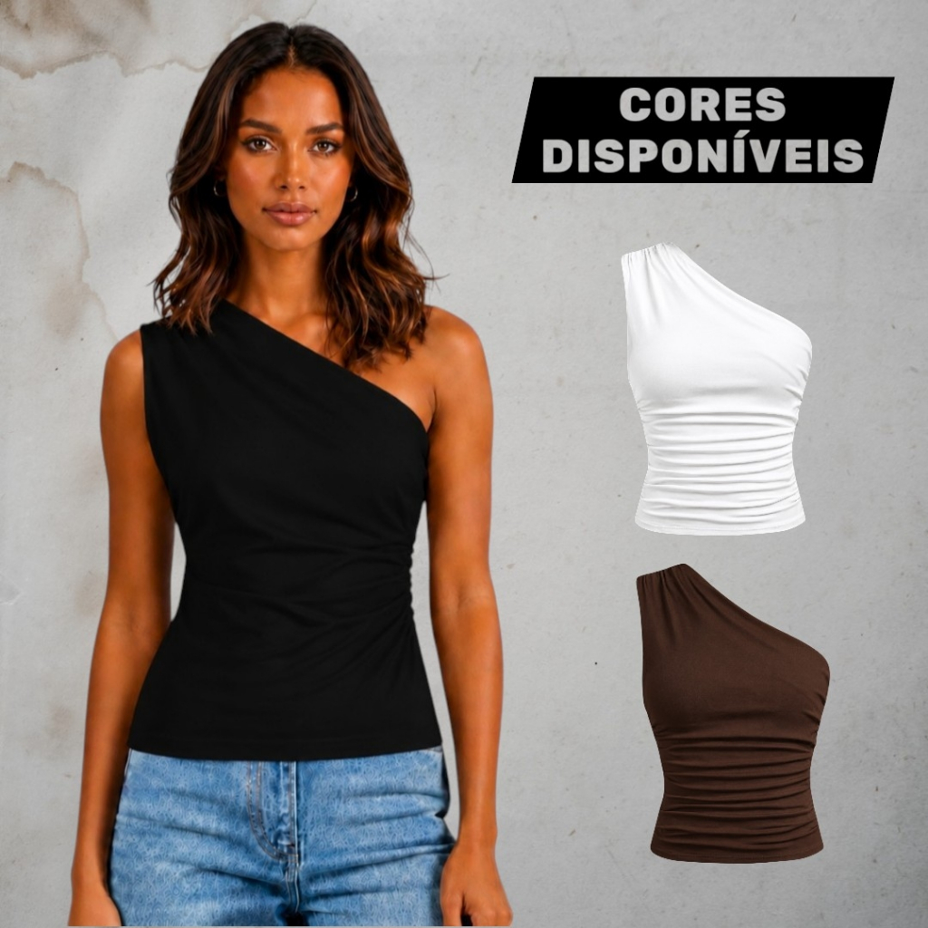 Blusa Feminina Casual Elegante Mula Manca Ombro Ú