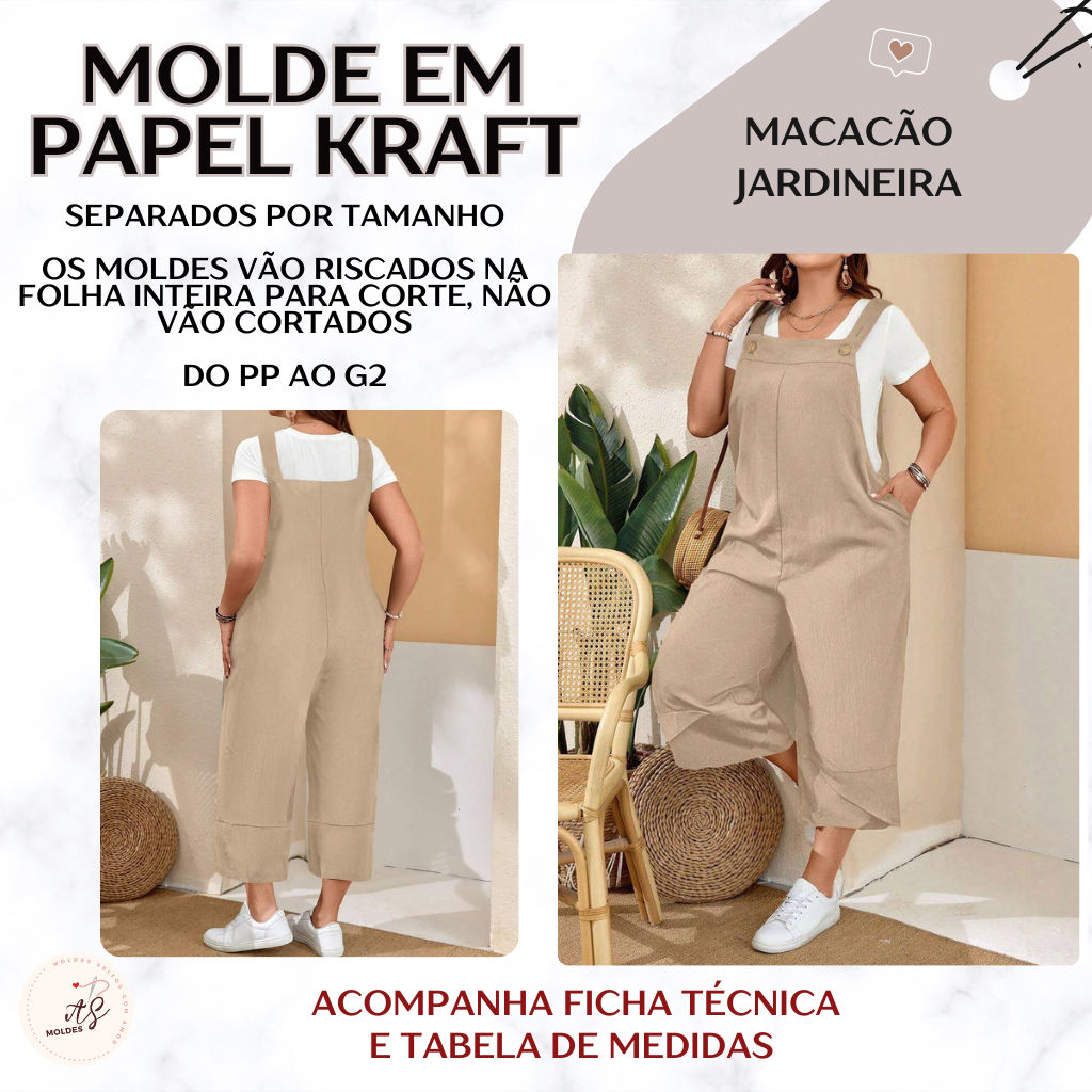 Molde em Papel Kraft para Costura Separados por Ta