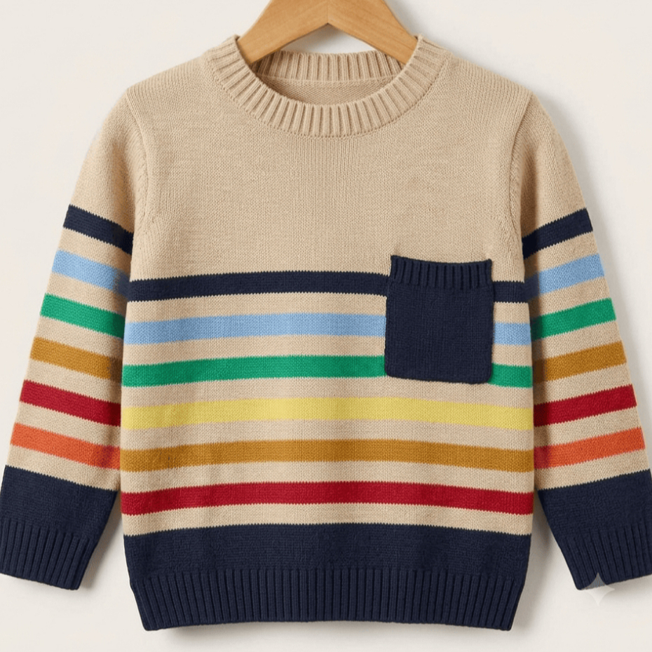 Blusa Tricot Infantil Menino Listrada Com Bolso Ma
