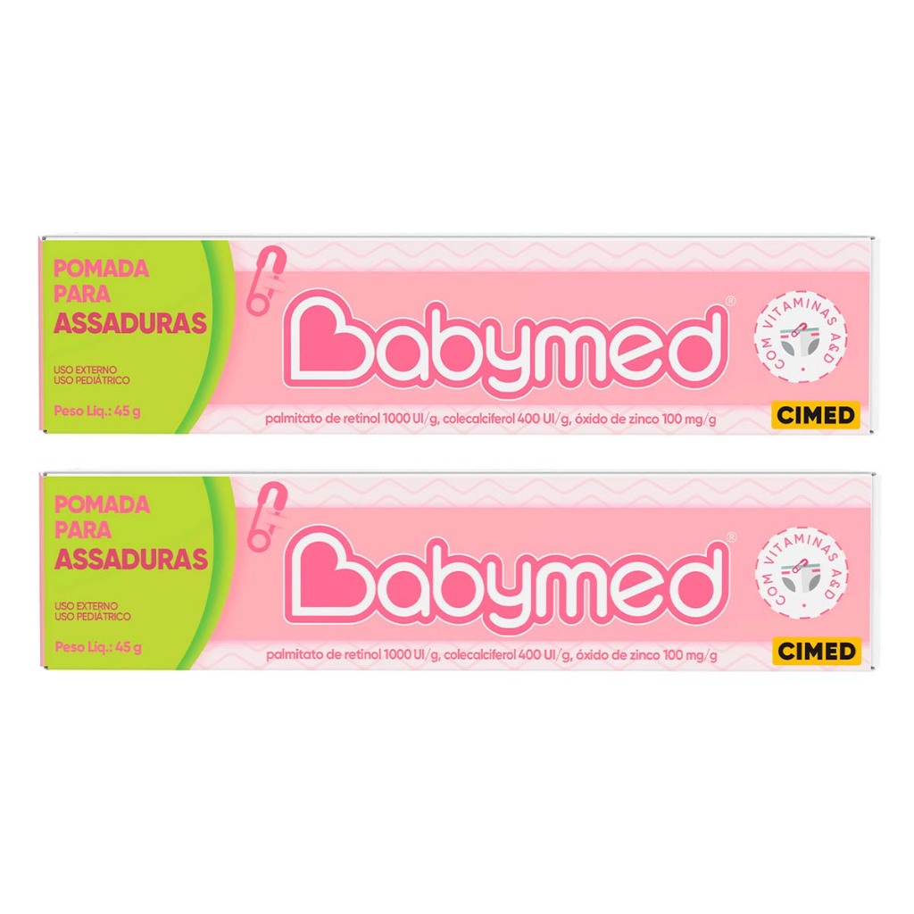 Kit 2 Pomadas Babymed Rosa 45g