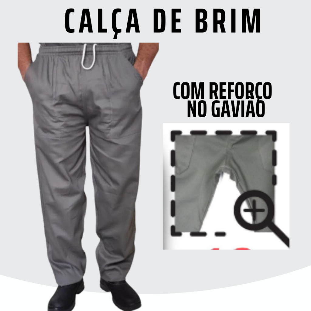 Calças Brim REFORÇADA P/ Trabalho Pesado | Unifo