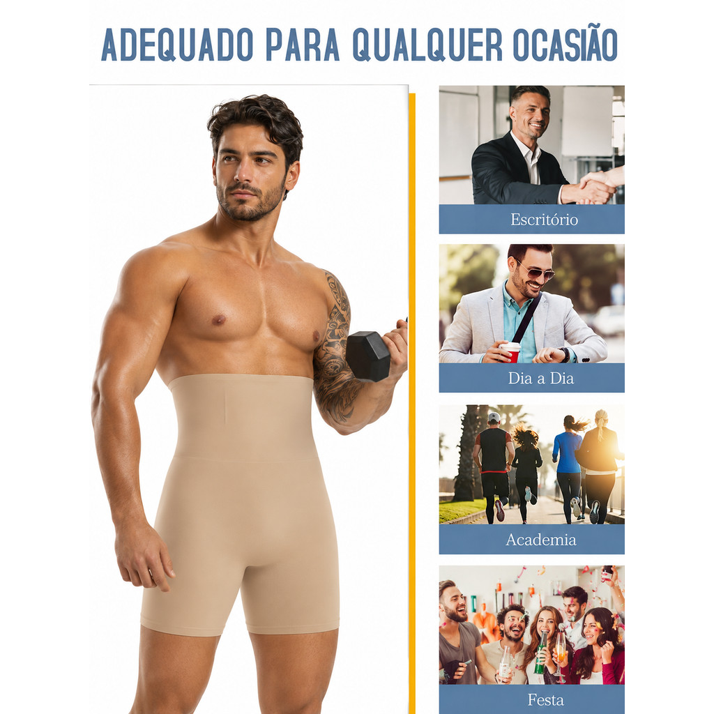 Cinta Modeladora Masculina Short Reduz 2 Medidas |
