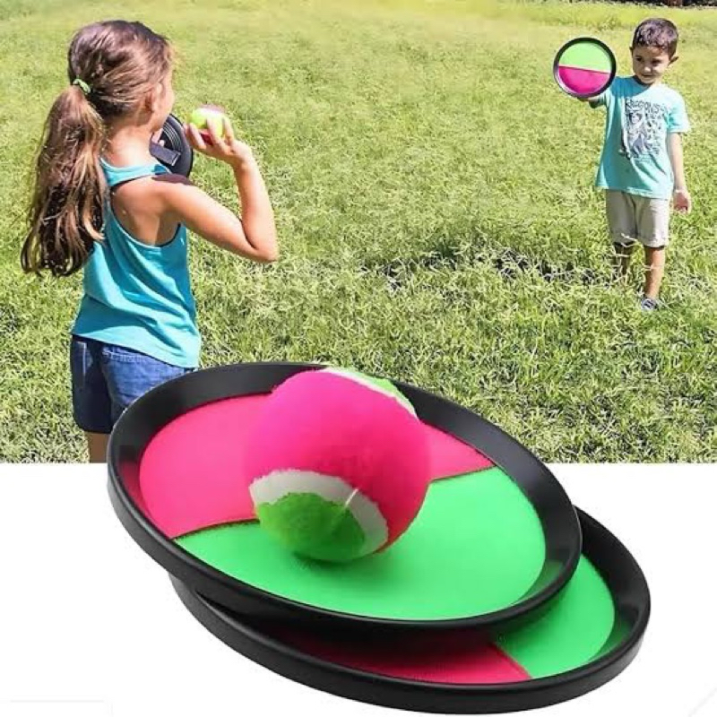 kit raquetes+bolina infantil velcro bateu colou ve