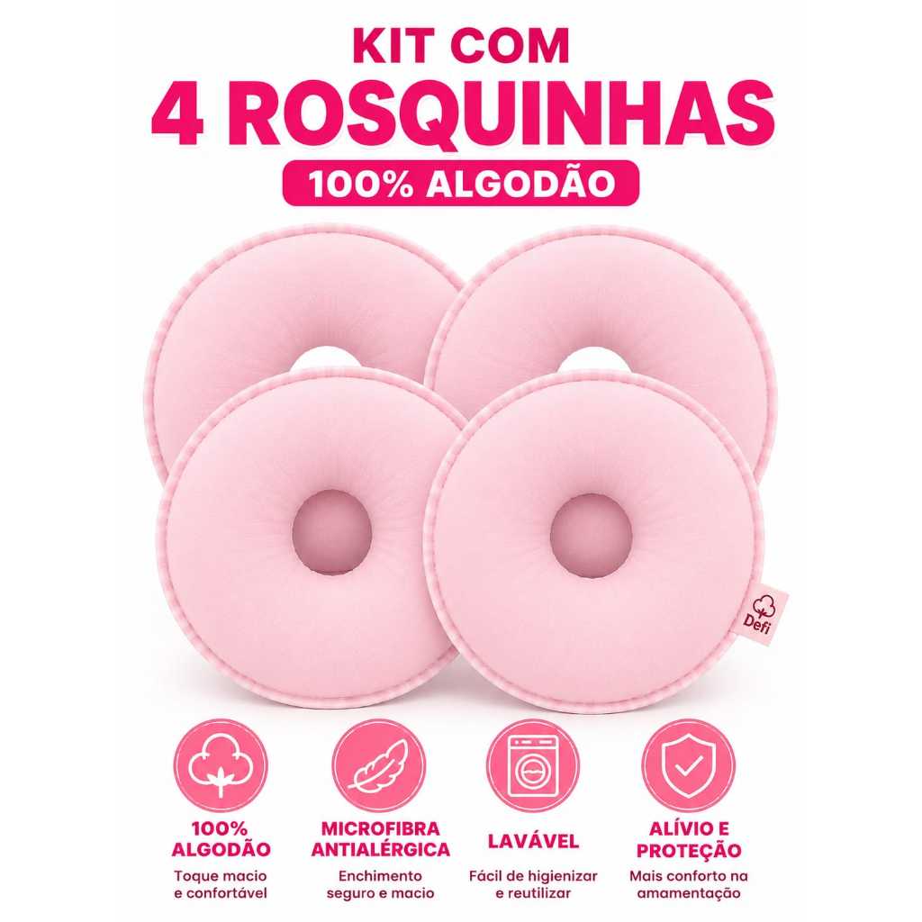 Kit 4 Rosquinhas de Amamentação 100% Algodão An