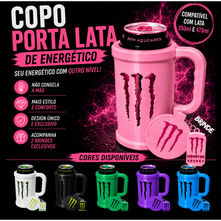 Kit Suporte Porta Lata 350ml e 473ml Energetico Mo