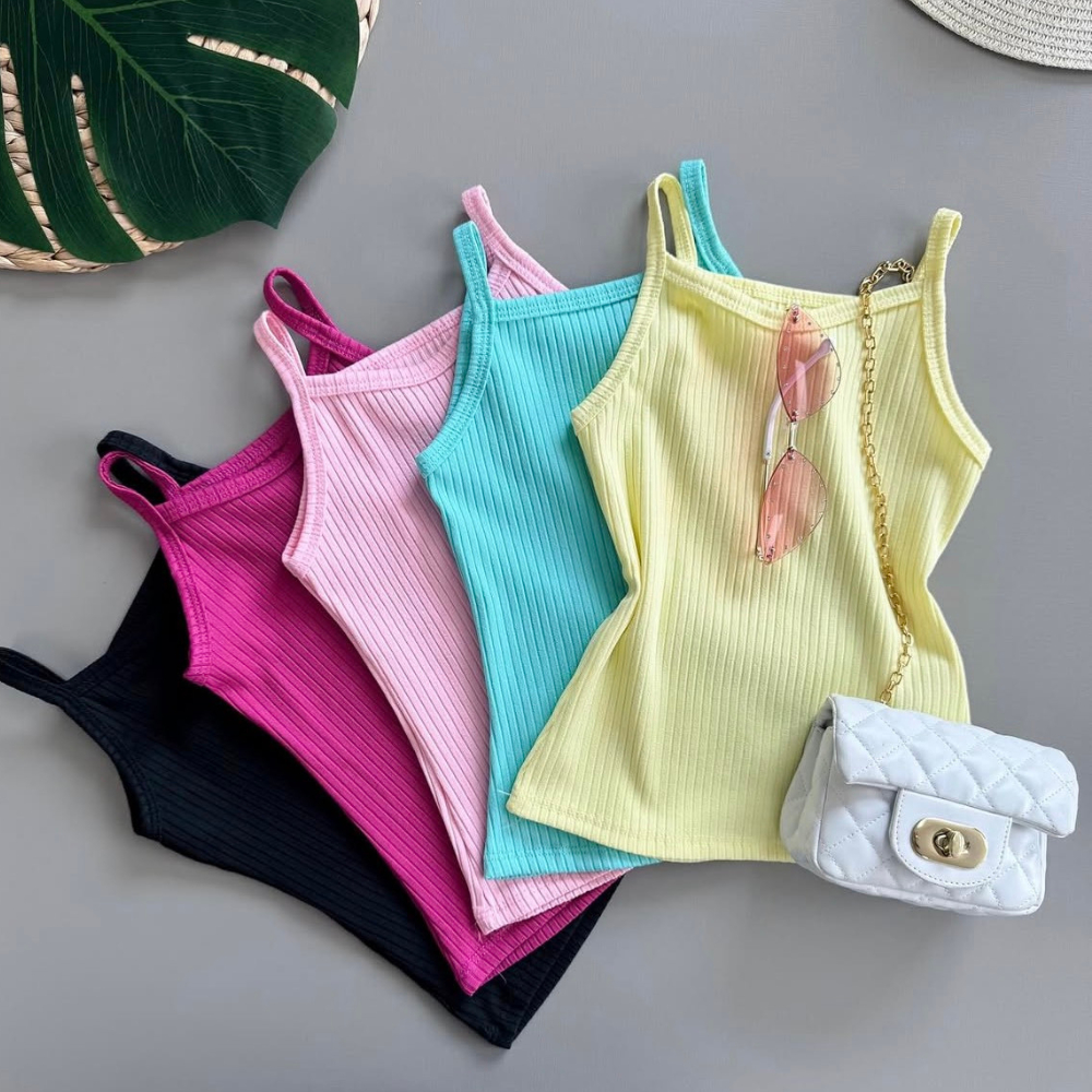 Kit 4 Camisetas Infantil Menina Básicas Lisas Col