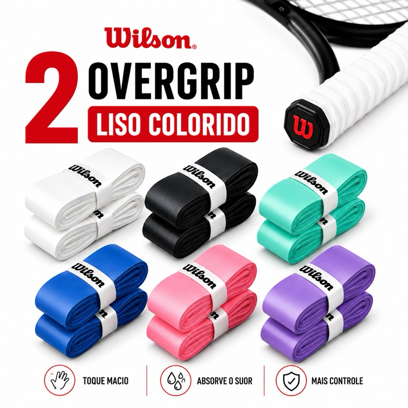 Kit 2Un Overgrips Wilson Liso Cores a Escolher