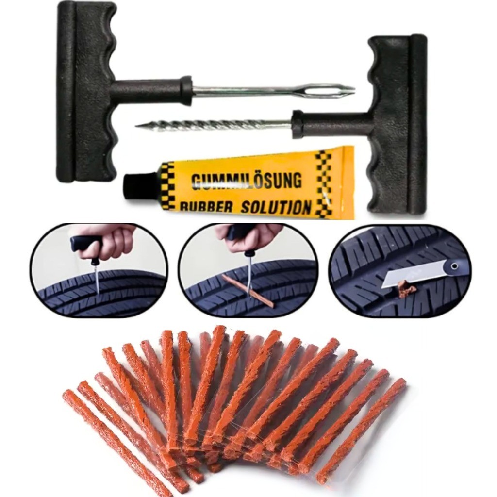 Kit Reparo De Pneu Sem Câmara Para Moto e Carro M