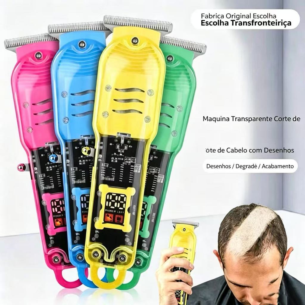 Máquina De Cortar Cabelo Profissional Smart Lcd B