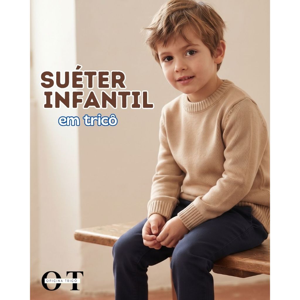 Blusa Suéter Infantil Juvenil Menino em Tricô Li