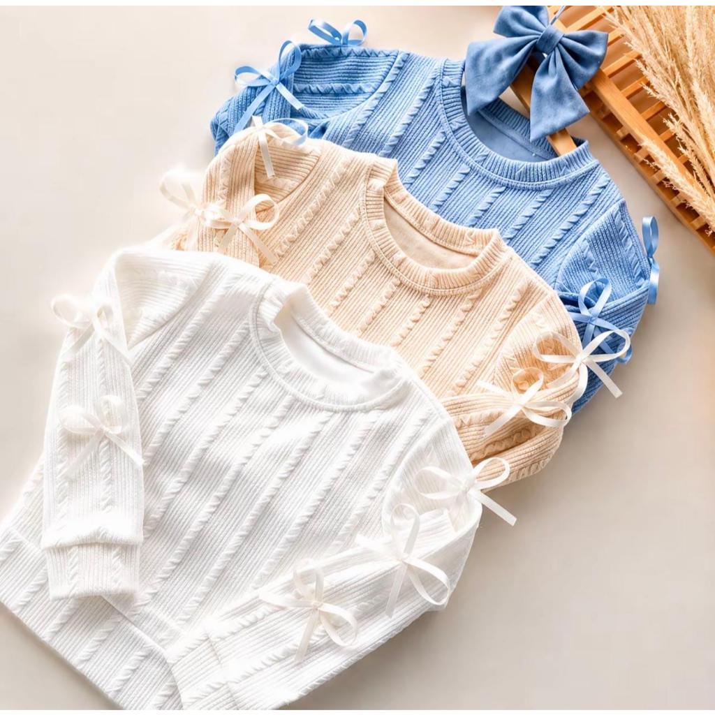 Blusa Infantil menina manga longa comprida lacinho