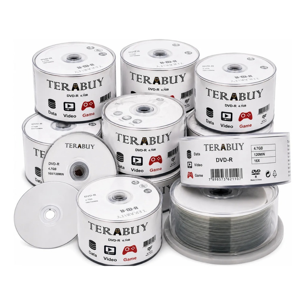 100 DVD-R TERABUY LOGOTIPO 4.7GB 120MINUTOS 16X
