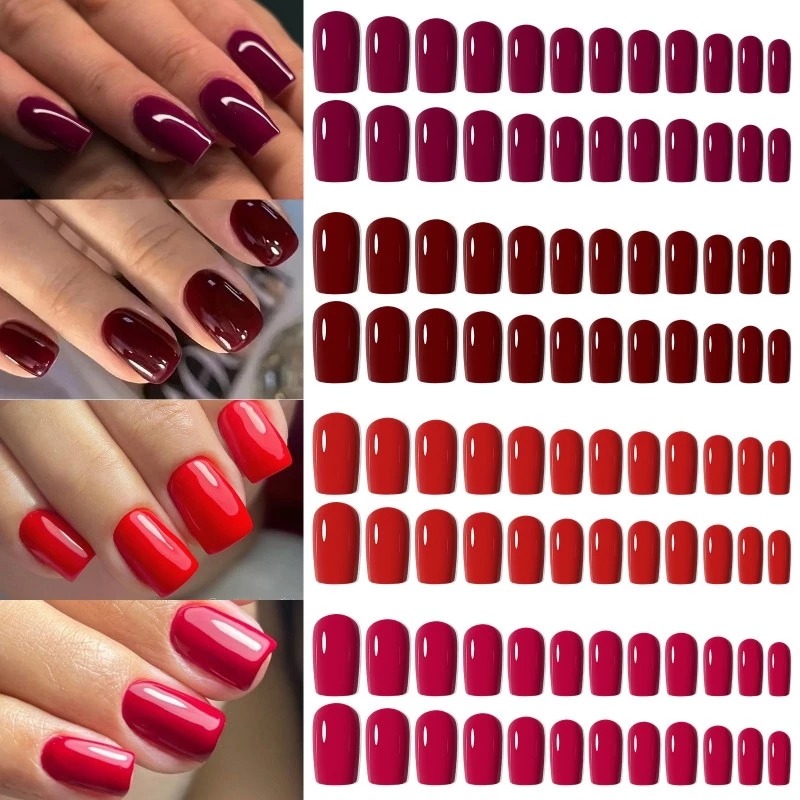 96 Peças De Unhas Postiças , Quadradas Longas E 
