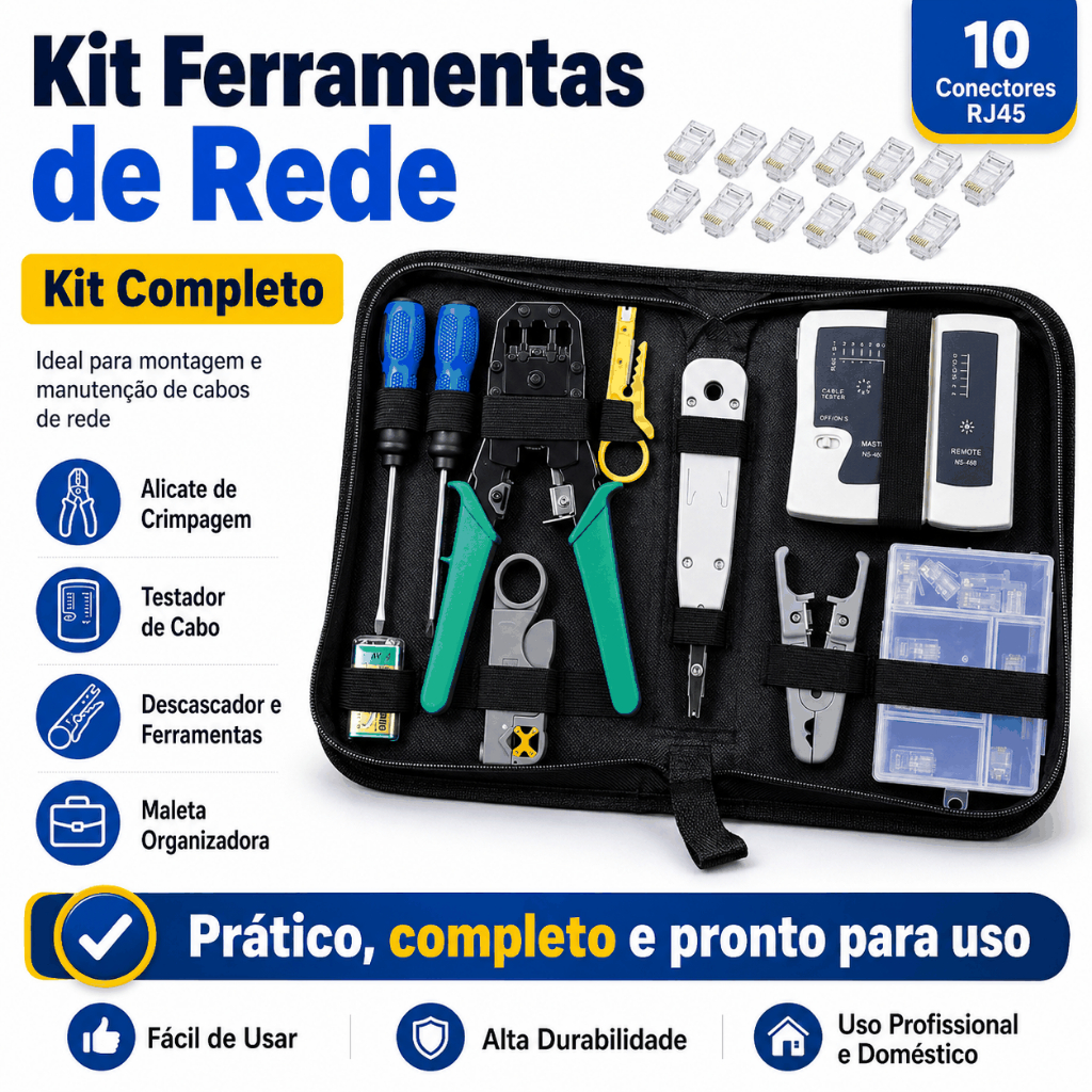 Kit Ferramentas de Rede Internet com Testador de C