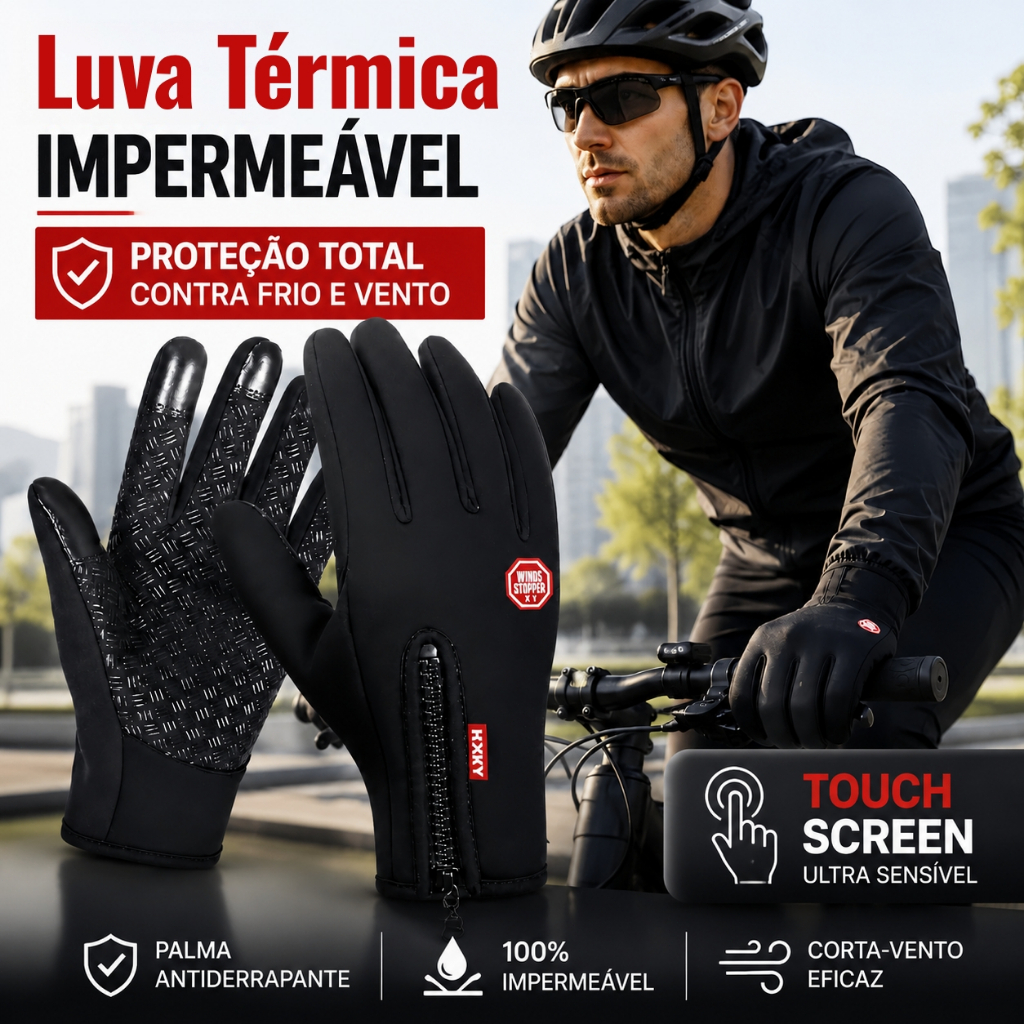 Luva Motoqueiro Impermeável Térmica Para Frio To
