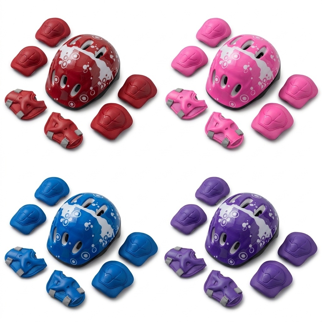 Kit Proteção Infantil 7 Peças Capacete Joelheir